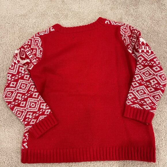 Red and White Llama Holiday Christmas Sweater (Unisex Kids) - Picture 7 of 7